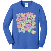 Vintage Candy Conversation Hearts For Anti Valentine's Day Gift Kids Long Sleeve Shirt