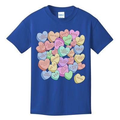 Vintage Candy Conversation Hearts For Anti Valentine's Day Gift Kids T-Shirt