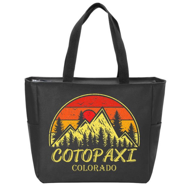 Vintage Cotopaxi Colorado Co Mountains Hike Hiking Souvenir Zip Tote Bag