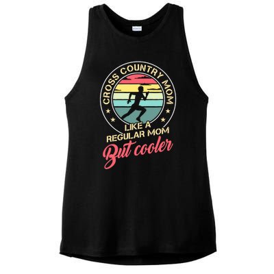 Vintage Cross Country Mom Like A Regular Mom But Cooler Ladies PosiCharge Tri-Blend Wicking Tank