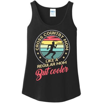 Vintage Cross Country Mom Like A Regular Mom But Cooler Ladies Essential Tank