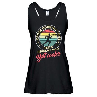 Vintage Cross Country Mom Like A Regular Mom But Cooler Ladies Essential Flowy Tank