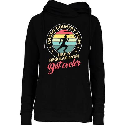 Vintage Cross Country Mom Like A Regular Mom But Cooler Womens Funnel Neck Pullover Hood