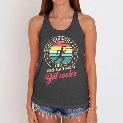 Vintage Cross Country Mom Like A Regular Mom But Cooler Women's Knotted Racerback Tank