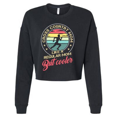 Vintage Cross Country Mom Like A Regular Mom But Cooler Cropped Pullover Crew