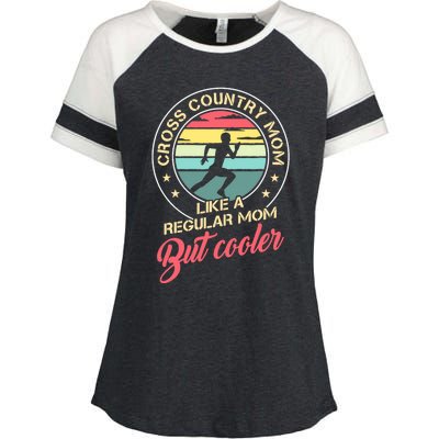 Vintage Cross Country Mom Like A Regular Mom But Cooler Enza Ladies Jersey Colorblock Tee