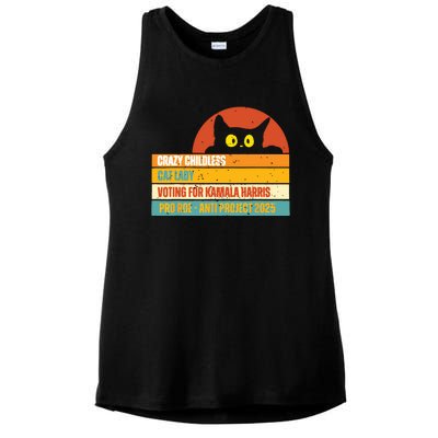 Vintage Childless Cat Ladies For Kamala Harris President 47 Ladies PosiCharge Tri-Blend Wicking Tank