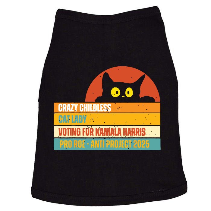 Vintage Childless Cat Ladies For Kamala Harris President 47 Doggie Tank