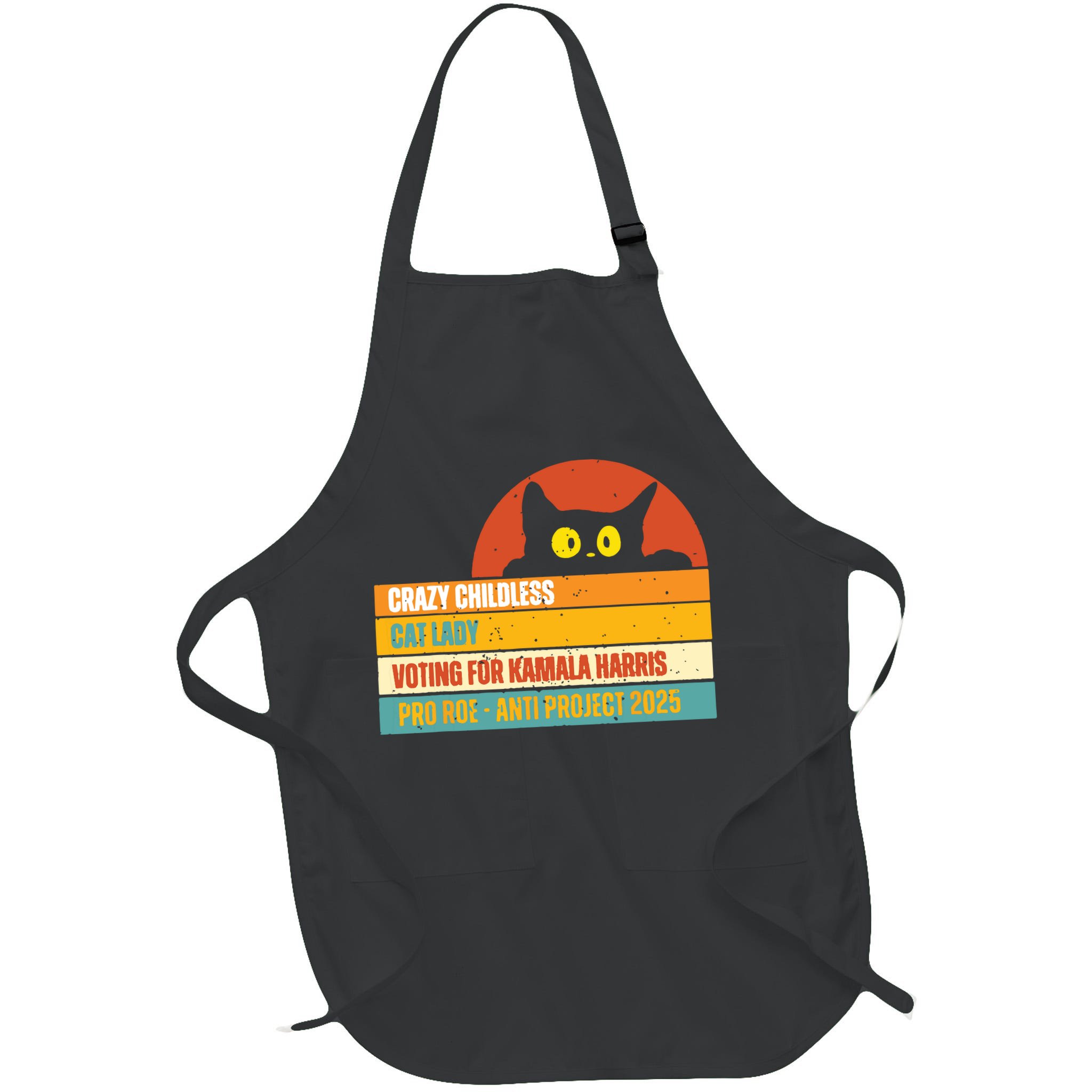 Vintage Childless Cat Ladies For Kamala Harris President 47 Apron