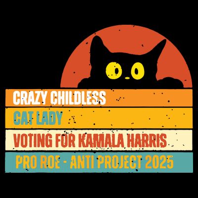 Vintage Childless Cat Ladies For Kamala Harris President 47 T-Shirt