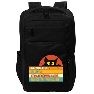 Vintage Childless Cat Ladies For Kamala Harris President 47 Impact Tech Backpack