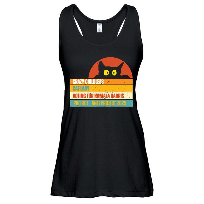 Vintage Childless Cat Ladies For Kamala Harris President 47 Ladies Essential Flowy Tank