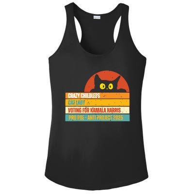 Vintage Childless Cat Ladies For Kamala Harris President 47 Ladies PosiCharge Competitor Racerback Tank