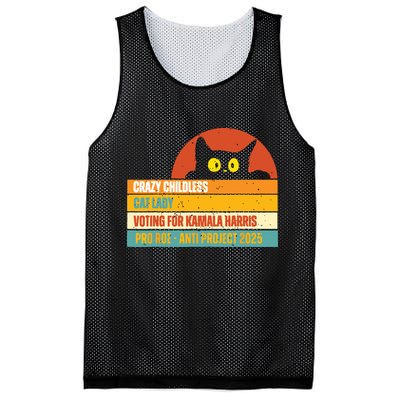 Vintage Childless Cat Ladies For Kamala Harris President 47 Mesh Reversible Basketball Jersey Tank
