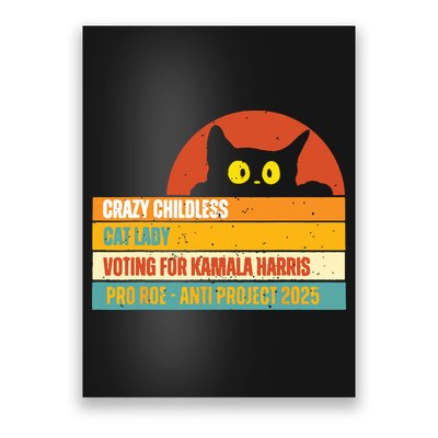Vintage Childless Cat Ladies For Kamala Harris President 47 Poster