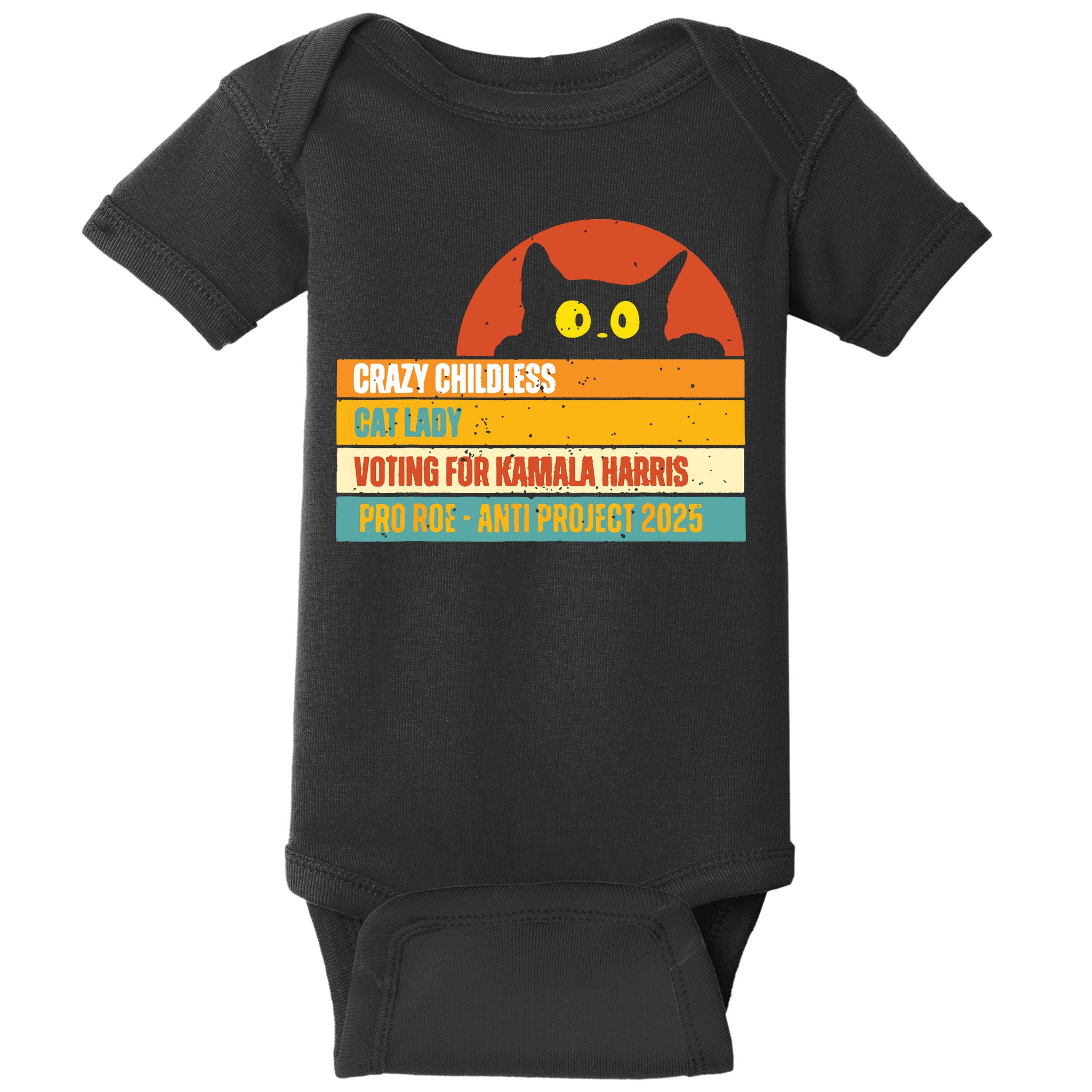Vintage Childless Cat Ladies For Kamala Harris President 47 Baby Bodysuit