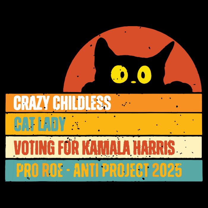 Vintage Childless Cat Ladies For Kamala Harris President 47 Baby Bodysuit