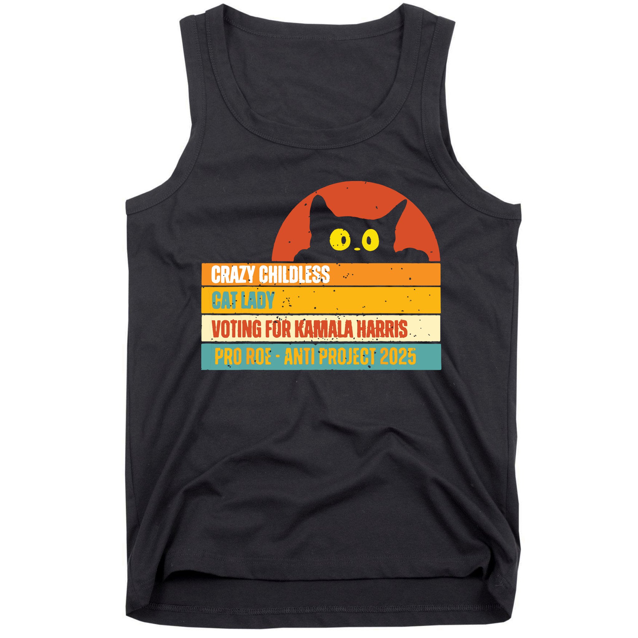 Vintage Childless Cat Ladies For Kamala Harris President 47 Tank Top