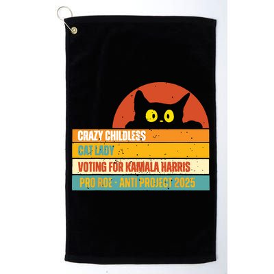 Vintage Childless Cat Ladies For Kamala Harris President 47 Golf Towel