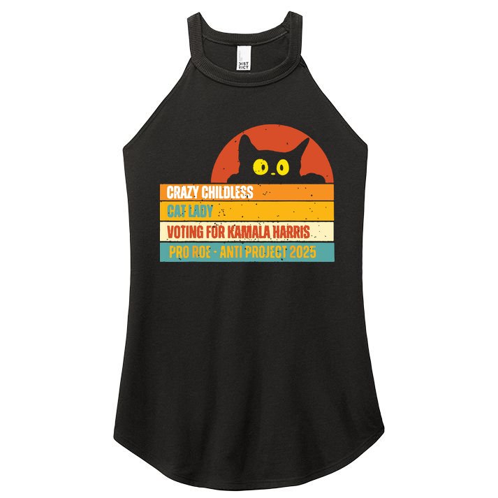 Vintage Childless Cat Ladies For Kamala Harris President 47 Women's Perfect Tri Rocker Tank