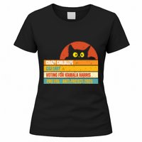 Vintage Childless Cat Ladies For Kamala Harris President 47 Women's T-Shirt