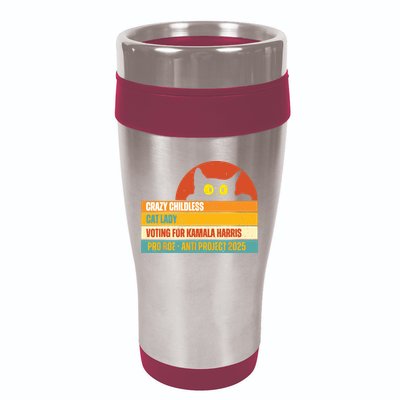 Vintage Childless Cat Ladies For Kamala Harris President 47 16oz Travel Tumbler