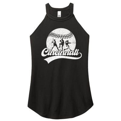 Vintage Cincinnati City Baseball Lover Baseball Fans Women’s Perfect Tri Rocker Tank