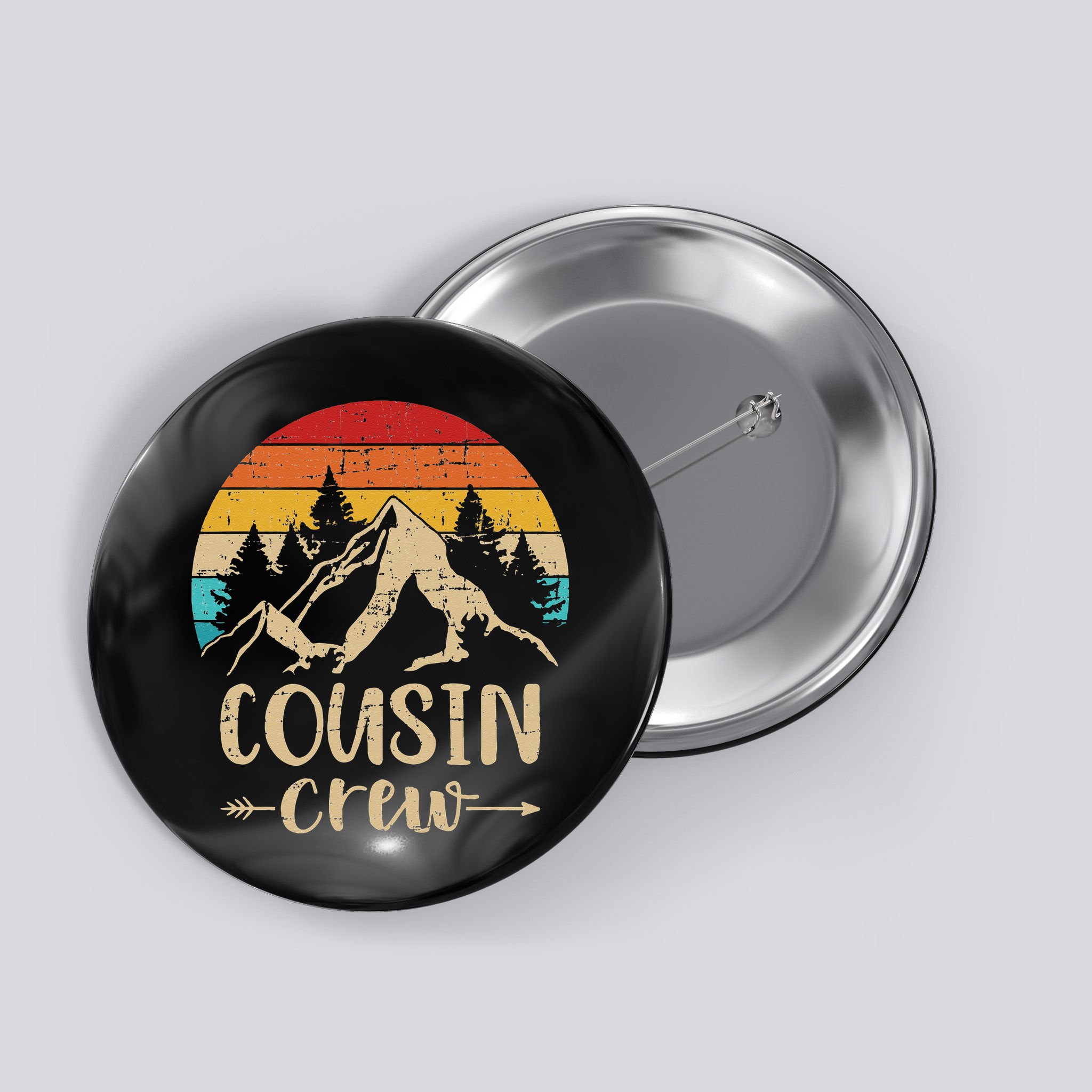 Vintage cousin crew summer camp mountains Button