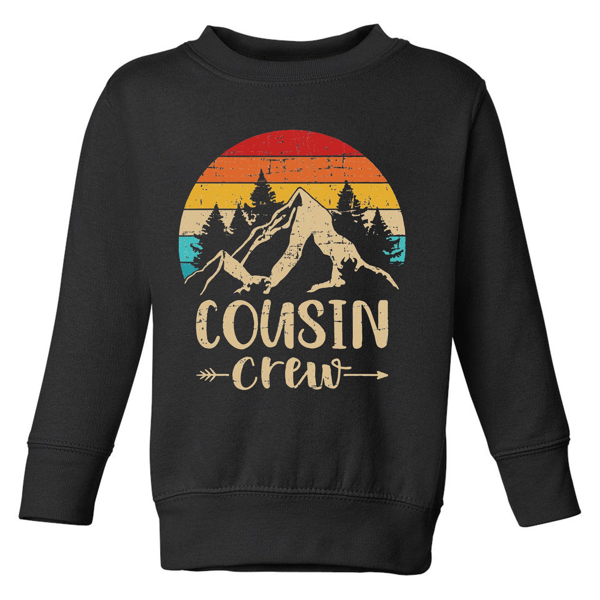 Vintage cousin crew summer camp mountains Toddler Sweatshirt