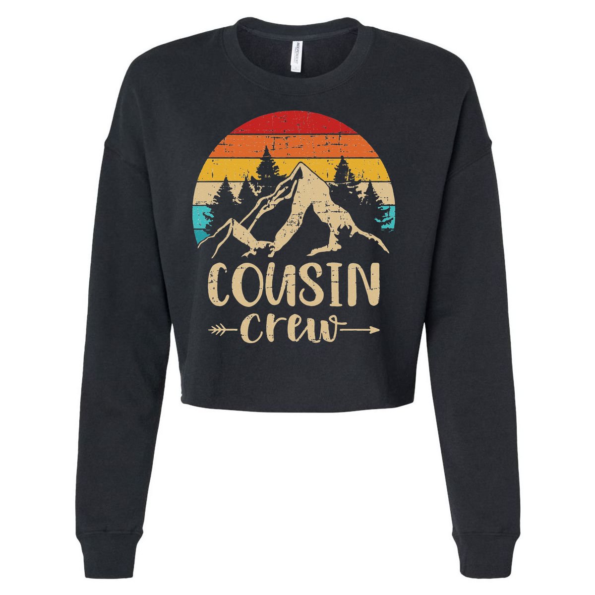 Vintage cousin crew summer camp mountains Cropped Pullover Crew
