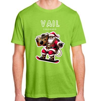 Vail Colorado Christmas Snowboard Santa Claus Gift Adult ChromaSoft Performance T-Shirt