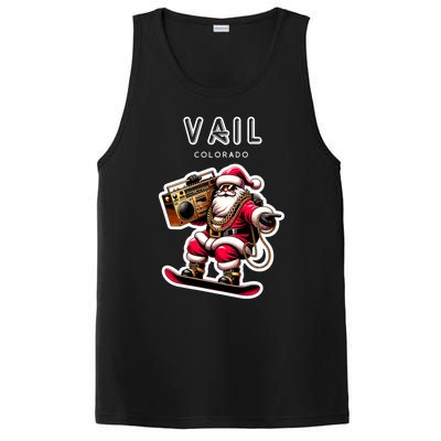 Vail Colorado Christmas Snowboard Santa Claus Gift PosiCharge Competitor Tank