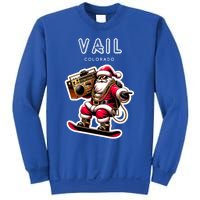 Vail Colorado Christmas Snowboard Santa Claus Gift Sweatshirt