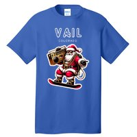 Vail Colorado Christmas Snowboard Santa Claus Gift Tall T-Shirt