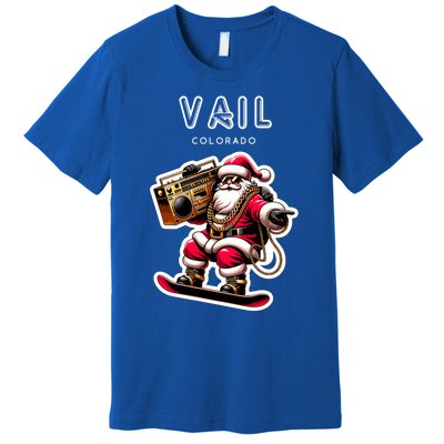 Vail Colorado Christmas Snowboard Santa Claus Gift Premium T-Shirt