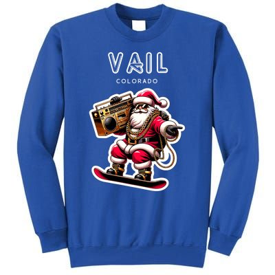 Vail Colorado Christmas Snowboard Santa Claus Gift Tall Sweatshirt