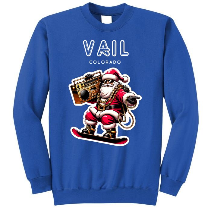 Vail Colorado Christmas Snowboard Santa Claus Gift Tall Sweatshirt