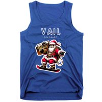 Vail Colorado Christmas Snowboard Santa Claus Gift Tank Top