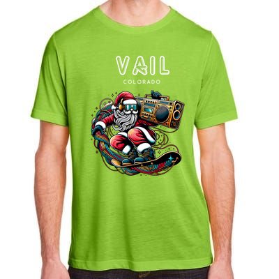 Vail Colorado Cool Snowboard Christmas Santa Cool Gift Adult ChromaSoft Performance T-Shirt