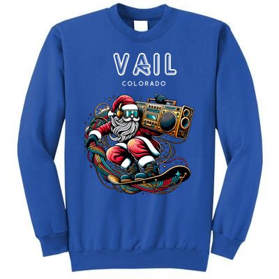 Vail Colorado Cool Snowboard Christmas Santa Cool Gift Sweatshirt