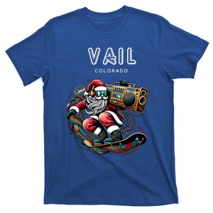 Vail Colorado Cool Snowboard Christmas Santa Cool Gift T-Shirt