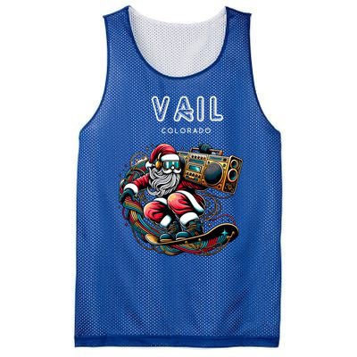 Vail Colorado Cool Snowboard Christmas Santa Cool Gift Mesh Reversible Basketball Jersey Tank