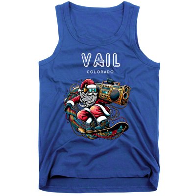 Vail Colorado Cool Snowboard Christmas Santa Cool Gift Tank Top