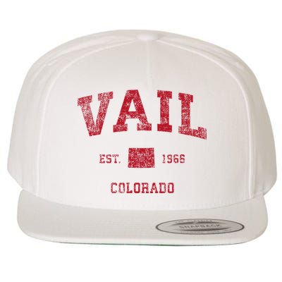 Vail Colorado Co Vintage Sports Design Wool Snapback Cap