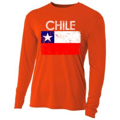 Vintage Chile Chilean Flag Pride Gift Great Gift Cooling Performance Long Sleeve Crew