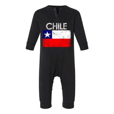 Vintage Chile Chilean Flag Pride Gift Great Gift Infant Fleece One Piece