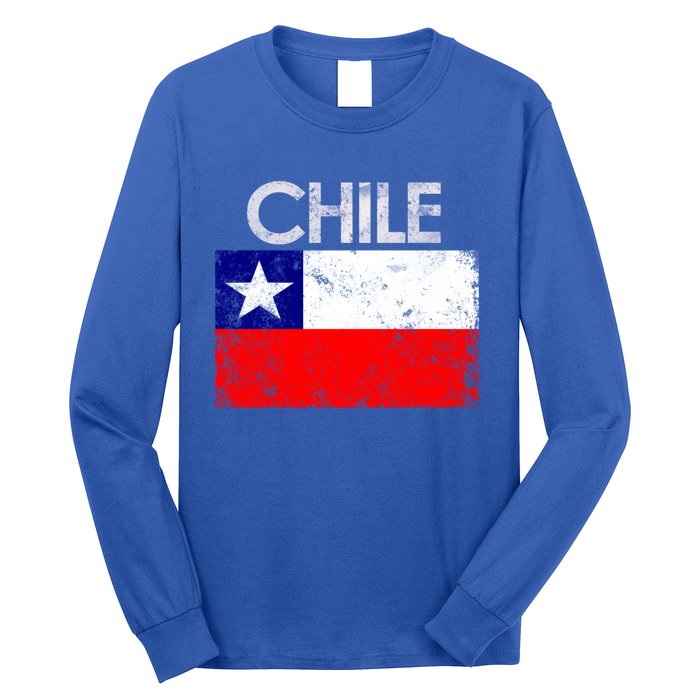 Vintage Chile Chilean Flag Pride Gift Great Gift Long Sleeve Shirt