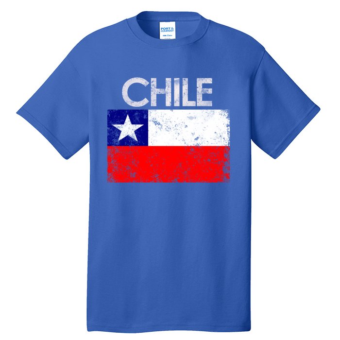 Vintage Chile Chilean Flag Pride Gift Great Gift Tall T-Shirt