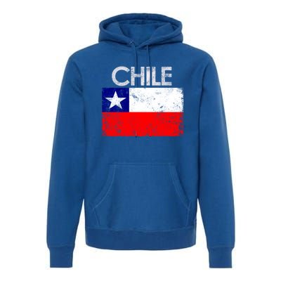 Vintage Chile Chilean Flag Pride Gift Great Gift Premium Hoodie