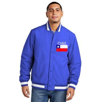 Vintage Chile Chilean Flag Pride Gift Great Gift Insulated Varsity Jacket